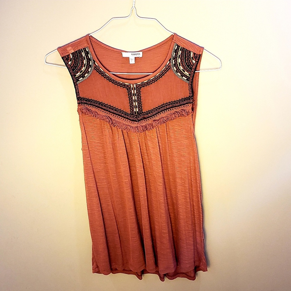 Intricately Beaded Bohemian Top With Fringes